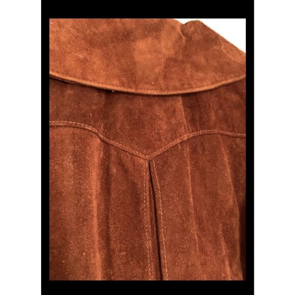 Vintage Walter Dyer Brown AztecRustic Raw Leather Coat Handmade princess Md - Picture 10 of 16